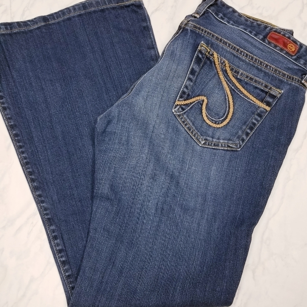 AG  THE CLUB‎ boot cut jeans  sz 30R solid Jeans worn once